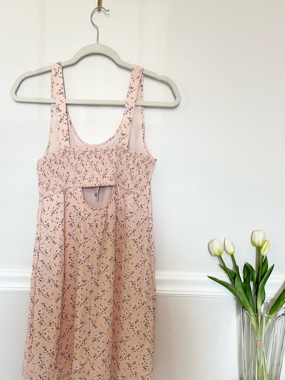 American Eagle Pink Floral Smocked Back Mini Dress Women’s Size Small NWT - Picture 4 of 6
